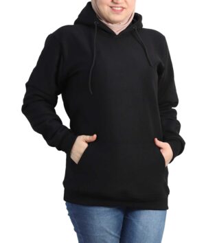 هودى طويل ميلتون قطن,أسود