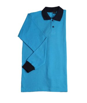 تى شيرت بولو قطن كم طويل ياقه كحلى,تركواز