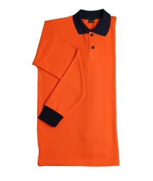 تى شيرت بولو قطن كم طويل,برتقالى