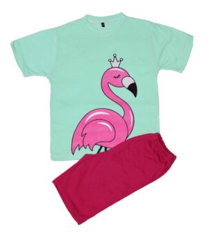 بيجامه صيفى قطن مطبوع ,منت